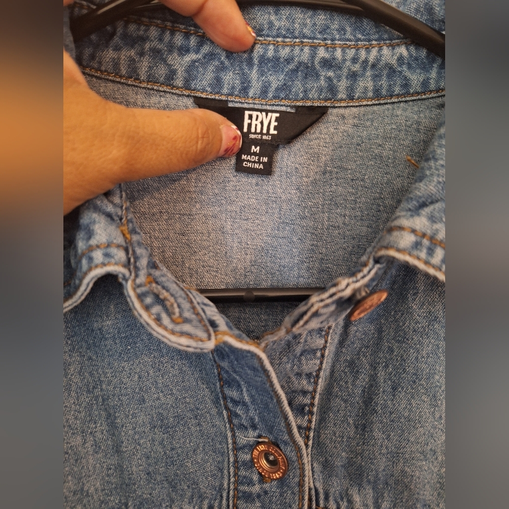 NEW FRYE Denim Button-Up Dress - Picture 4 of 5